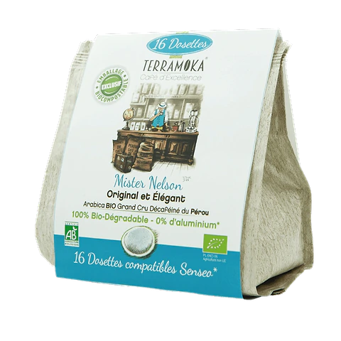 Café Dosettes Senseo Arabica Décaféiné 16 pièces BIO